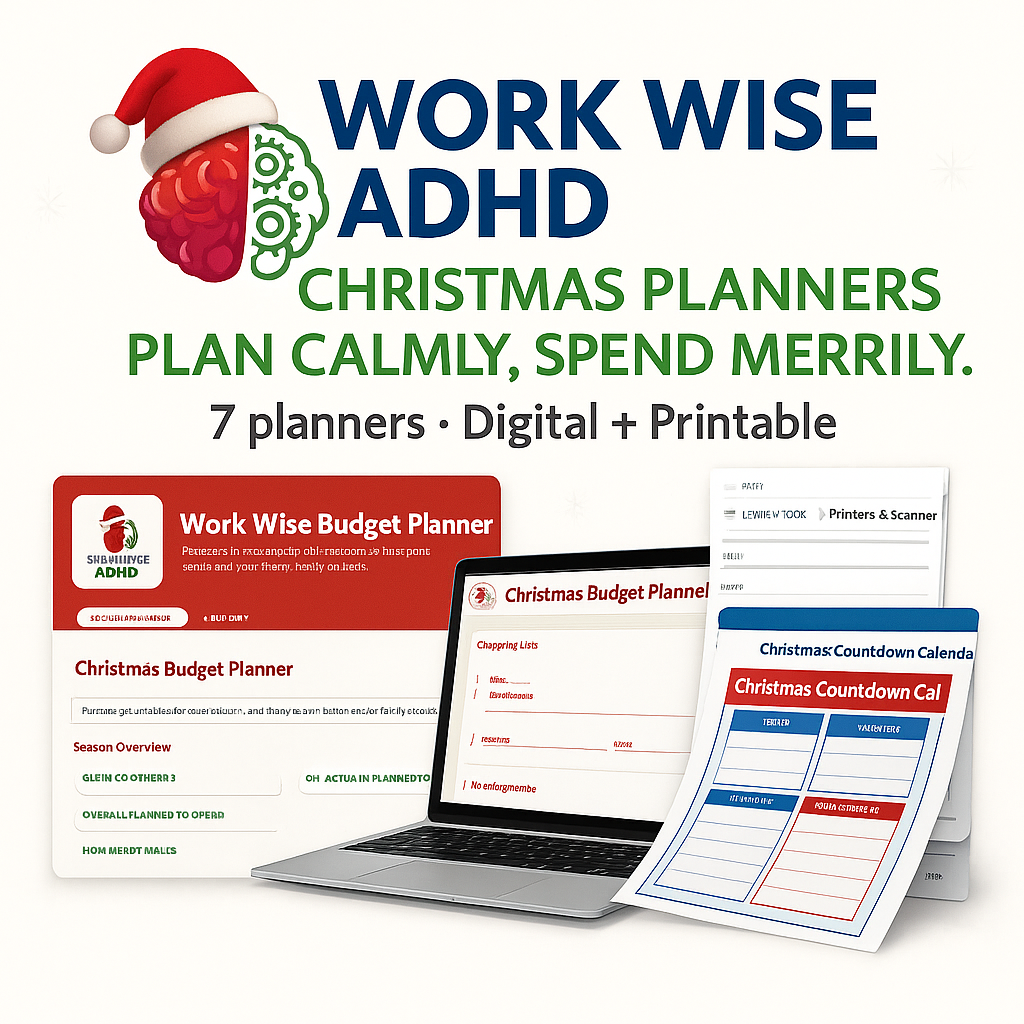 Work Wise ADHD Christmas Planner bundle